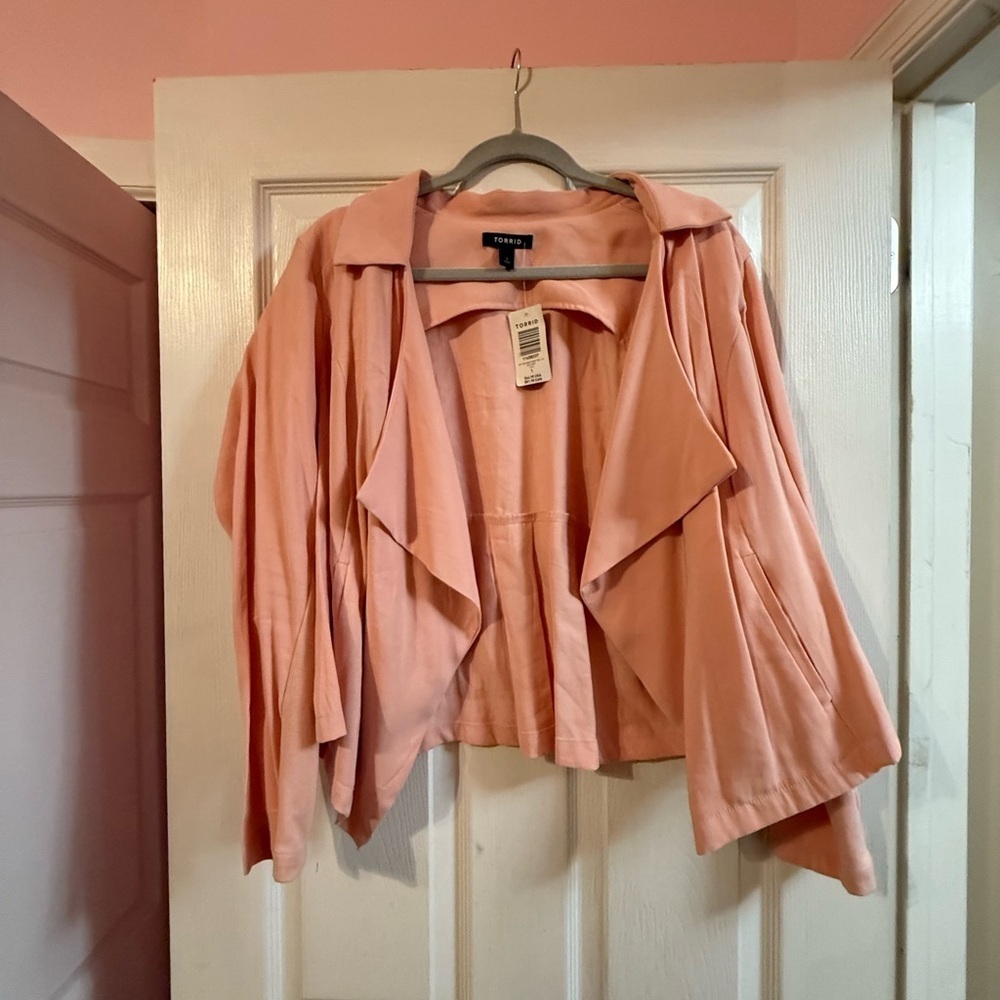 Torrid Blush Draped Cape Jacket